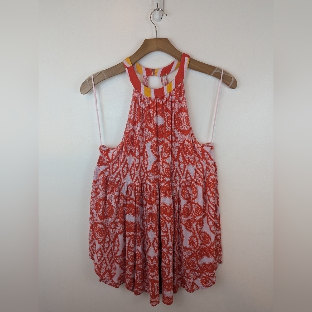 Free People Mimi Tunic Top in Orange, Sz S